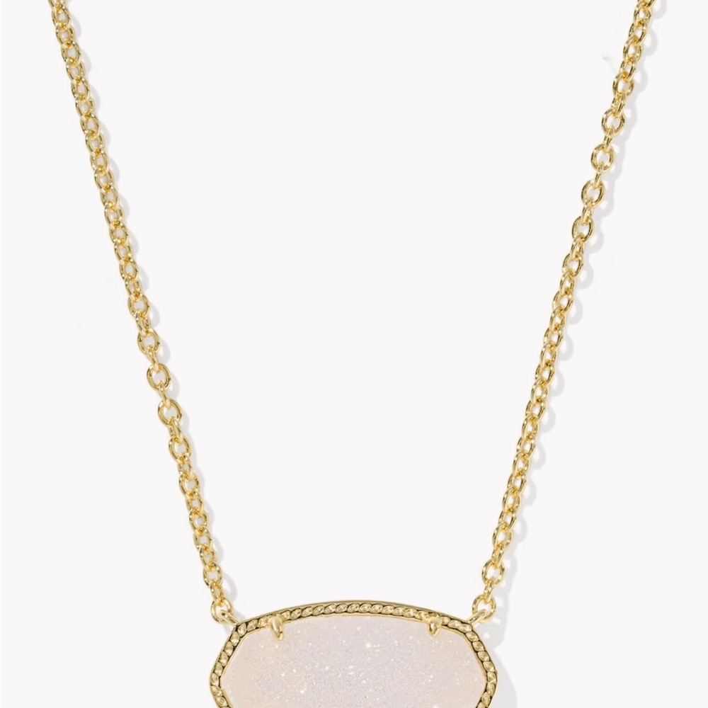 Kendra Scott Elisa Gold Necklace with White Pendant Sparkling